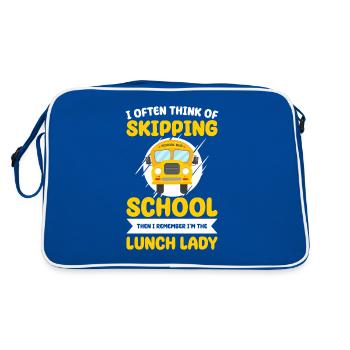 Je pense souvent à l’école buissonnière, alors je me souviens - Sac Retro - bleu/blanc - Dos