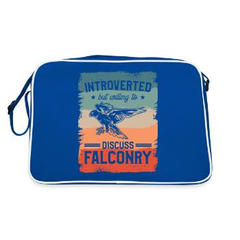Introverted But Willing To Discuss Falconry - Retro Bag - blue/white - Back