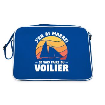 J'en Ai Marre Je Vais Faire Du Voilier Timonier - Sac Retro - bleu/blanc - Dos