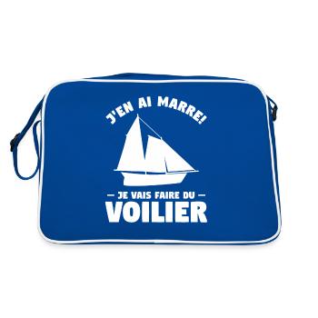 J'en Ai Marre Je Vais Faire Du Voilier Timonier - Sac Retro - bleu/blanc - Dos