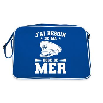 J'ai Besoin De Ma Dose De Mer Voilier Timonier - Sac Retro - bleu/blanc - Dos
