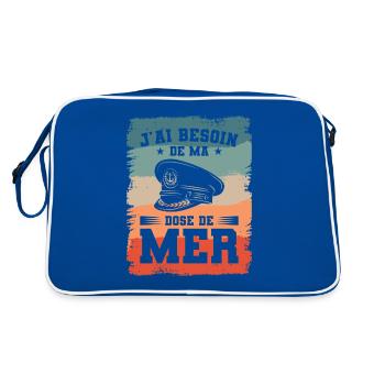 J'ai Besoin De Ma Dose De Mer Voilier Timonier - Sac Retro - bleu/blanc - Dos