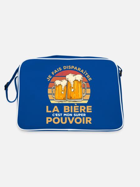 Je Fais Disparaître La Bière C'est Mon - Sac Retro - bleu/blanc - Dos