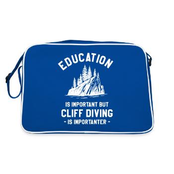 Education Is Important But Cliff Diving Is - Retro Bag - blue/white - Back
