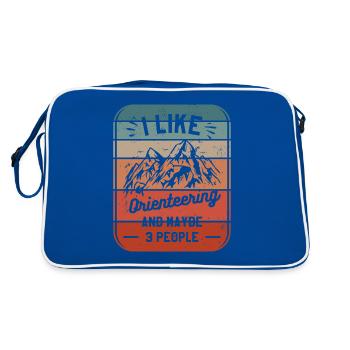 J’aime la course d’orientation et peut-être 3 personnes orienteur - Sac Retro - bleu/blanc - Dos