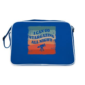 I Can Go Stargazing All Night Astronomy Star - Retro Bag - blue/white - Back
