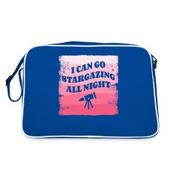 I Can Go Stargazing All Night Astronomy Star - Retro Bag - blue/white - Back