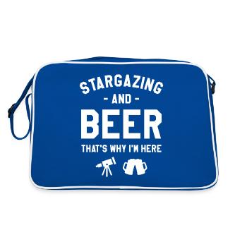 Stargazing And Beer That's Why I'm Here Stargazer - Retro Bag - blue/white - Back