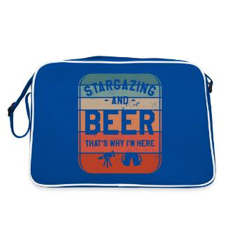 Stargazing And Beer That's Why I'm Here Stargazer - Retro Bag - blue/white - Back
