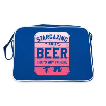 Stargazing And Beer That's Why I'm Here Stargazer - Retro Bag - blue/white - Back