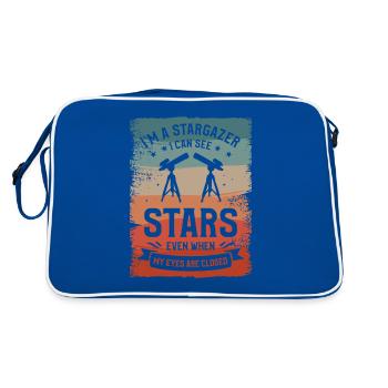 I'm A Stargazer I Can See Stars Even When My Eyes - Retro Bag - blue/white - Back