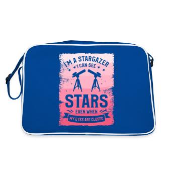 I'm A Stargazer I Can See Stars Even When My Eyes - Retro Bag - blue/white - Back
