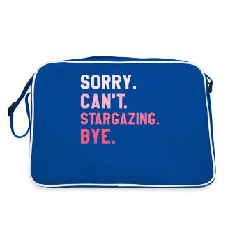 Sorry Can't Stargazing Bye Astronomy Star Watching - Retro Bag - blue/white - Back