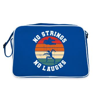 No Strings No Laughs Puppetry Ventriloquist - Retro Bag - blue/white - Back