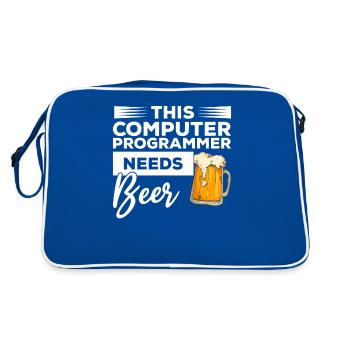 This Computer Programmer Needs Beer Programming - Retro Bag - blue/white - Back