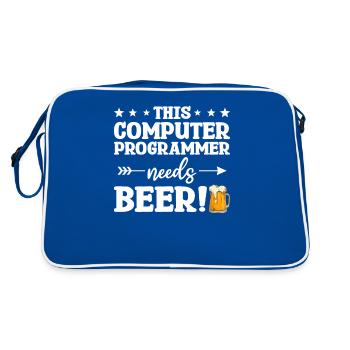 This Computer Programmer Needs Beer Programming - Retro Bag - blue/white - Back