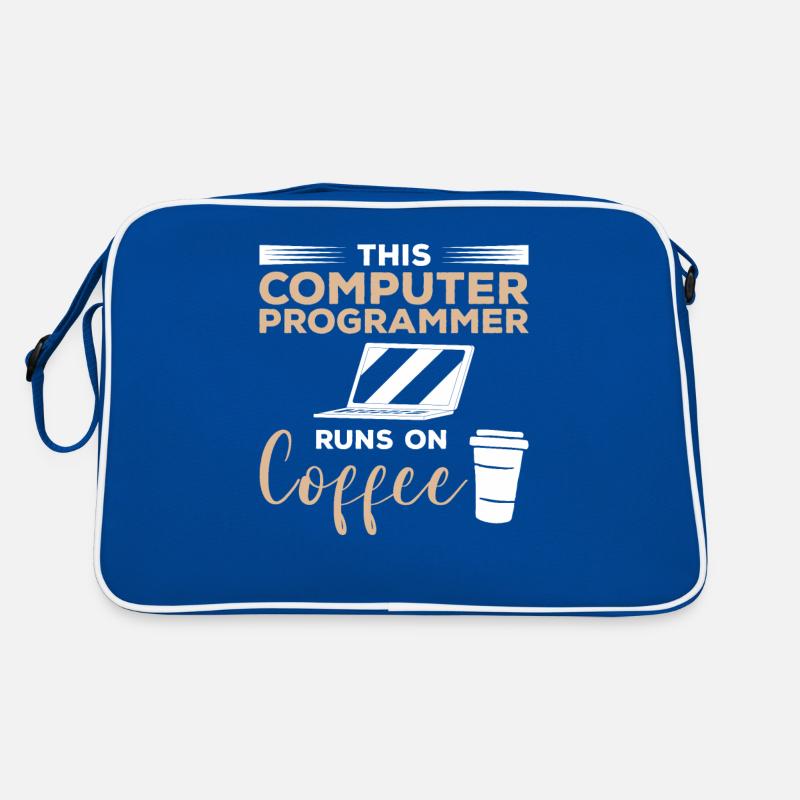 Dieser Computerprogrammierer läuft auf Kaffee Retro Tasche