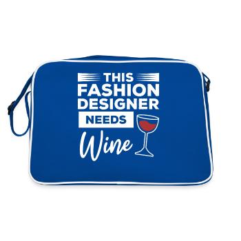 Dieser Modedesigner braucht Weindesign - Retro Tasche - Blau/Weiß - Hinten