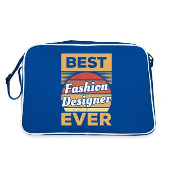 Vintage Bester Modedesigner aller Zeiten - Retro Tasche - Blau/Weiß - Hinten
