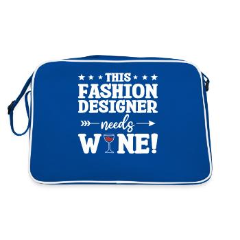 Dieser Modedesigner braucht Weindesign - Retro Tasche - Blau/Weiß - Hinten