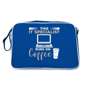 This IT Specialist Runs On Coffee Programmer - Retro Bag - blue/white - Back