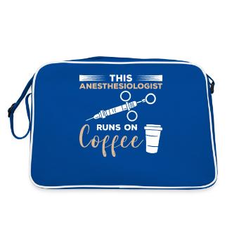This Anesthesiologist Runs On Coffee - Retro Bag - blue/white - Back