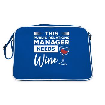 This Public Relations Manager Needs Wine - Retro Bag - blue/white - Back