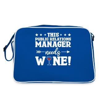 This Public Relations Manager Needs Wine - Retro Bag - blue/white - Back