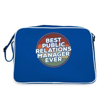 Vintage Best Public Relations Manager Ever - Retro Bag - blue/white - Back