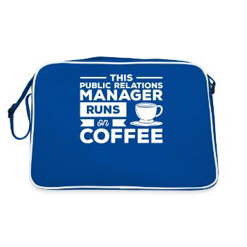 Ce responsable des relations publiques fonctionne sur le café - Sac Retro - bleu/blanc - Dos