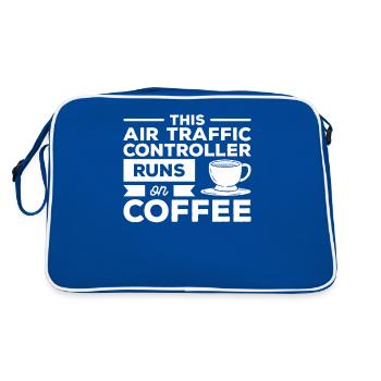 Ce contrôleur de la circulation aérienne fonctionne sur le café - Sac Retro - bleu/blanc - Dos