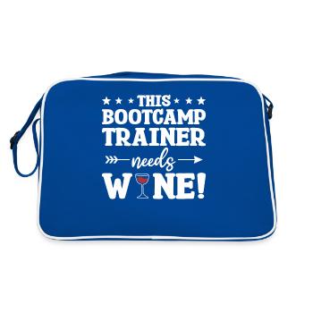 Dieser Bootcamp-Trainer braucht Weintraining - Retro Tasche - Blau/Weiß - Hinten