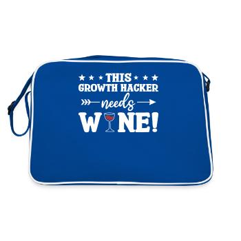 This Growth Hacker Needs Wine Hacking - Retro Bag - blue/white - Back