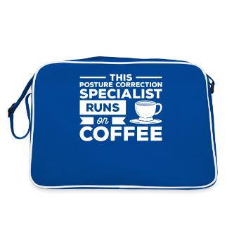 This Posture Correction Specialist Runs On Coffee - Retro Bag - blue/white - Back