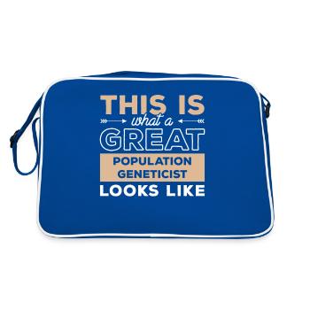This Is What A Great Population Geneticist Looks - Retro Bag - blue/white - Back