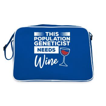 This Population Geneticist Needs Wine Genetic - Retro Bag - blue/white - Back