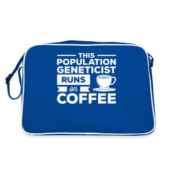 This Population Geneticist Runs On Coffee Genetic - Retro Bag - blue/white - Back
