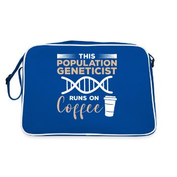 This Population Geneticist Runs On Coffee Genetic - Retro Bag - blue/white - Back
