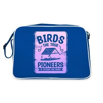 Oiseaux Les véritables pionniers de la gastronomie en plein air - Sac Retro - bleu/blanc - Dos
