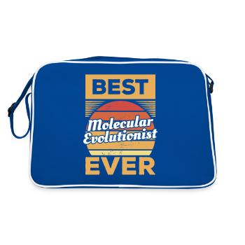 Jahrgang Bester molekularer Evolutionist aller Zeiten Evolution - Retro Tasche - Blau/Weiß - Hinten