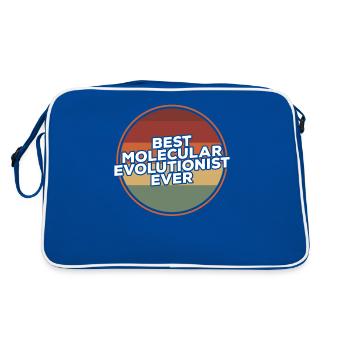 Jahrgang Bester molekularer Evolutionist aller Zeiten Evolution - Retro Tasche - Blau/Weiß - Hinten