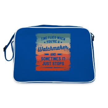 Le temps passe vite quand on est horloger et parfois - Sac Retro - bleu/blanc - Dos