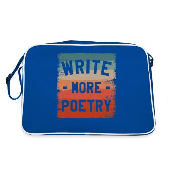 Write More Poetry Poem Poet - Retro Bag - blue/white - Back