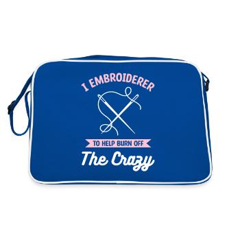 Je brodeuse pour aider à brûler le fou - Sac Retro - bleu/blanc - Dos