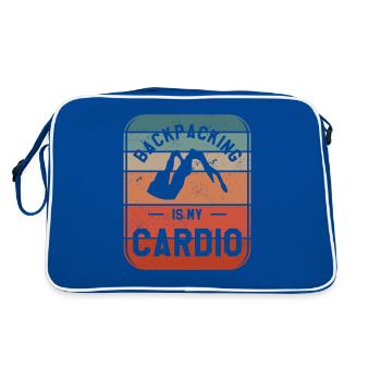 Backpacking ist mein Cardio-Wanderer - Retro Tasche - Blau/Weiß - Hinten