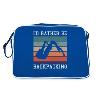 I'd Rather Be Backpacking - Retro Bag - blue/white - Back