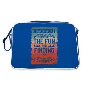 Backpack Where Getting Lost Is Half The Fun - Retro Bag - blue/white - Back