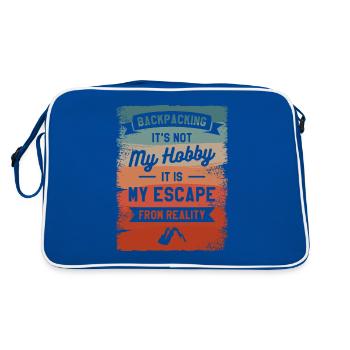 Backpacking ist nicht mein Hobby, es ist meine Flucht vor - Retro Tasche - Blau/Weiß - Hinten