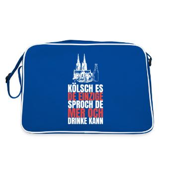Lustiger Spruch Kölsch Bier - Kölscher Karneval - Retro Tasche - Blau/Weiß - Hinten