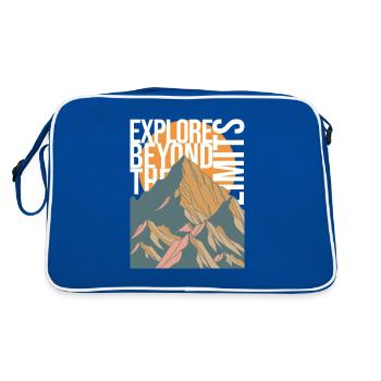 EXPLOREZ AU-DELÀ DES LIMITES - Montagnes Montagnes Sommets - Sac Retro - bleu/blanc - Dos